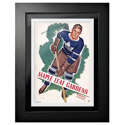 Toronto Maple Leafs Maple Leaf Gardens Vert - Couverture de programme encadrée 12'' x 16''