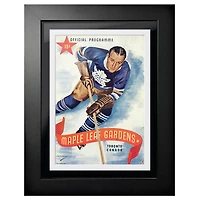 Ruban rouge Maple Leaf Gardens des Maple Leafs de Toronto - Couverture de programme encadrée 12'' x 16''