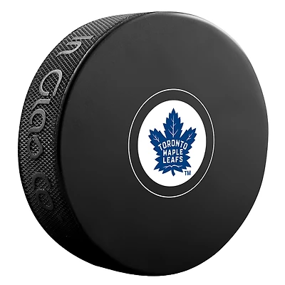 Rondelle de hockey modèle autographiée InGlasCo non signée des Maple Leafs de Toronto