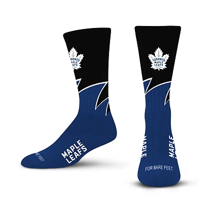 Unisex For Bare Feet Toronto Maple Leafs Black Wave Crew Socks