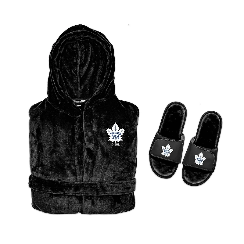 Ensemble sweat à capuche unisexe ISlide noir Toronto Maple Leafs Phantom et sandales Mantra Slide