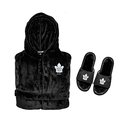Ensemble sweat à capuche unisexe ISlide noir Toronto Maple Leafs Phantom et sandales Mantra Slide