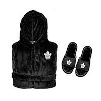 Ensemble sweat à capuche unisexe ISlide noir Toronto Maple Leafs Phantom et sandales Mantra Slide