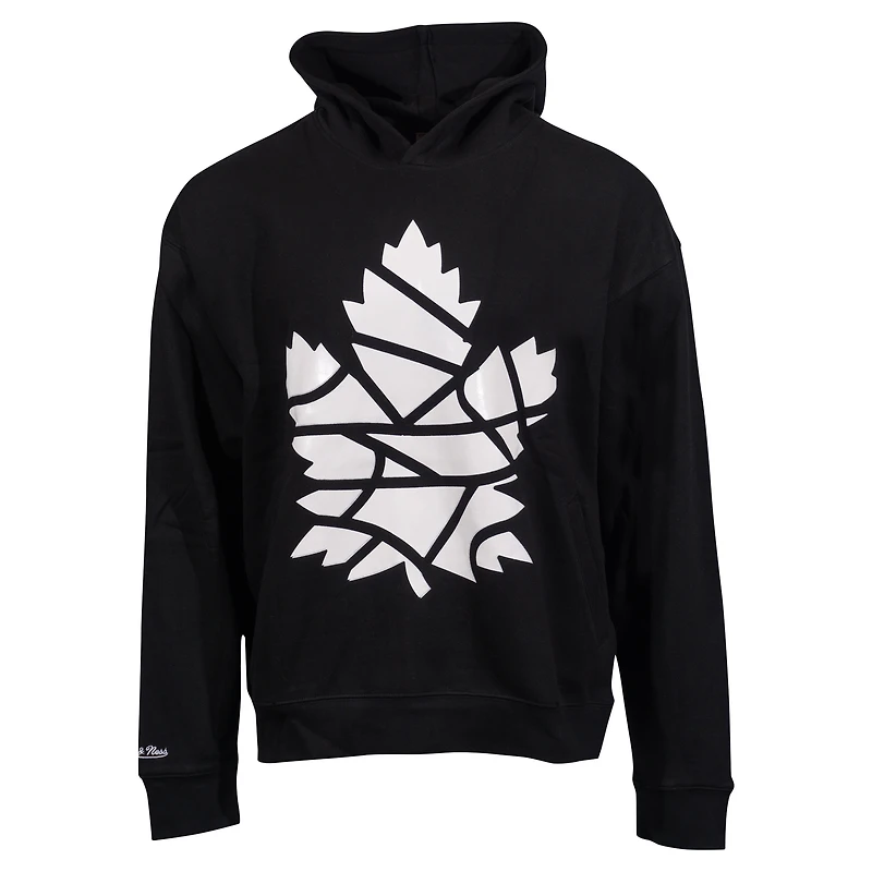 Unisex Mitchell & Ness Black Toronto Maple Leafs Stain Glass Oversized Pullover Hoodie