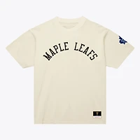 T-shirt unisexe Mitchell & Ness crème Toronto Maple Leafs à motif arqué