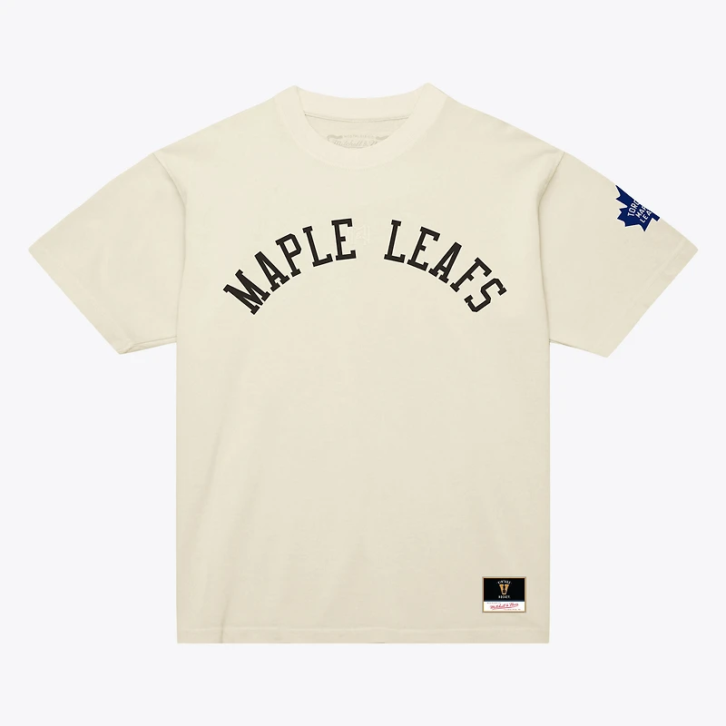 T-shirt unisexe Mitchell & Ness crème Toronto Maple Leafs à motif arqué