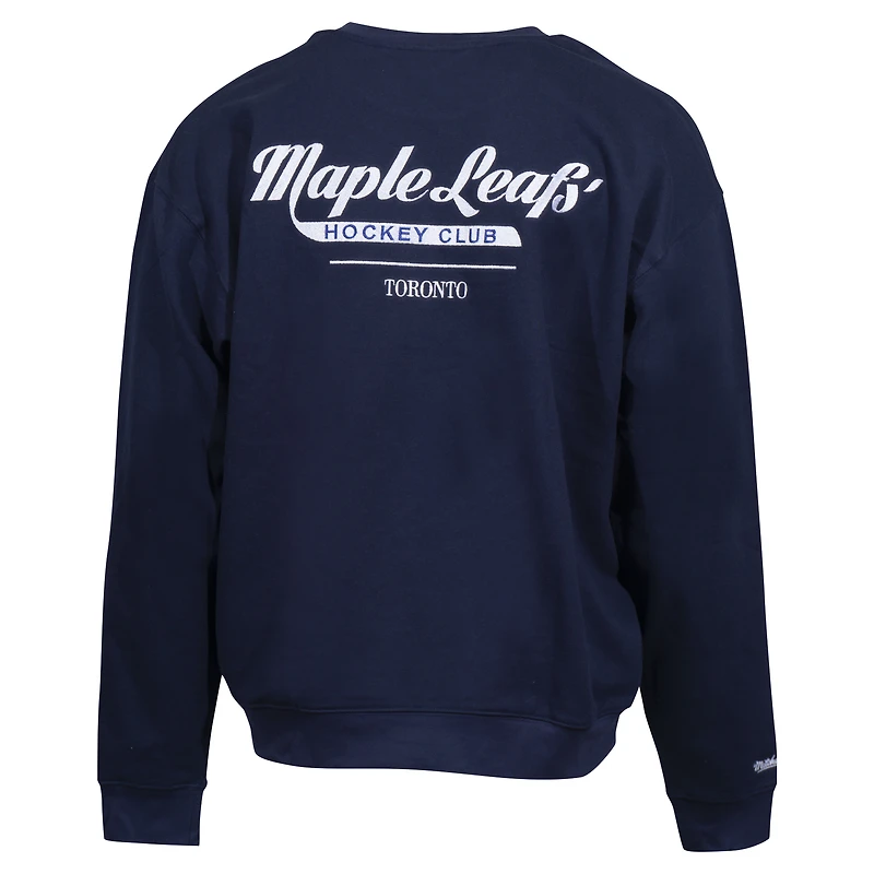 Sweat-shirt unisexe Mitchell & Ness bleu marine Toronto Maple Leafs Swag surdimensionné