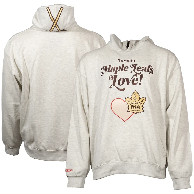 Sweat à capuche unisexe Mitchell & Ness couleur avoine Toronto Maple Leafs Love Affair