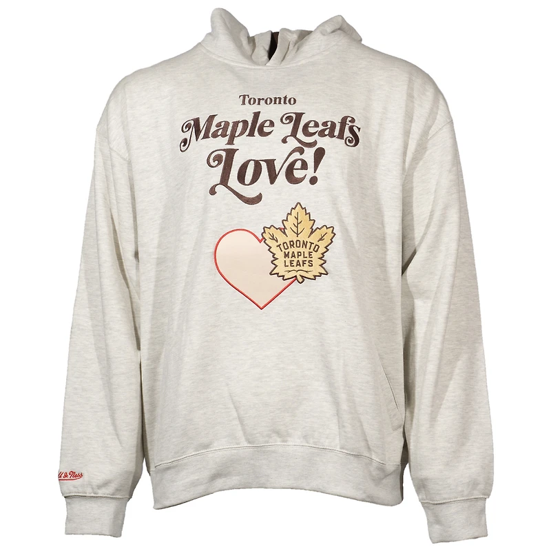 Sweat à capuche unisexe Mitchell & Ness Oatmeal Toronto Maple Leafs Love Affair