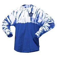 T-shirt unisexe Spirit Jersey bleu Toronto Maple Leafs Crystal Half Dye à manches longues