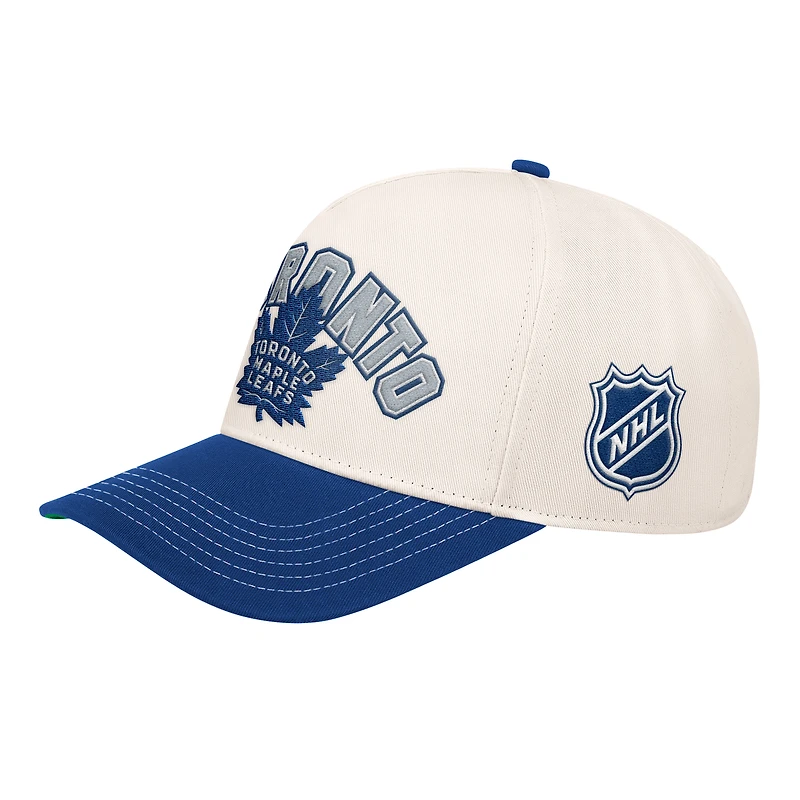 Casquette unisexe Starter blanche/bleue Toronto Maple Leafs décontractée et ajustable