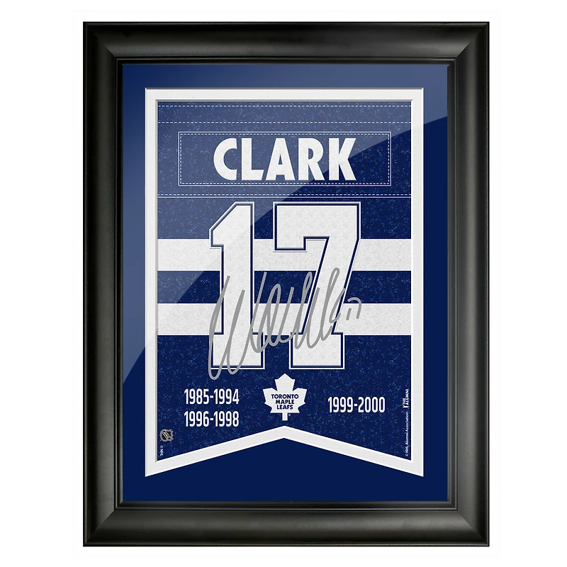 Wendel Clark Toronto Maple Leafs 12'' x 16'' Framed Replica Signature Alumni - Banner