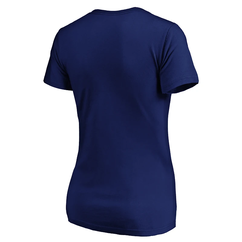 T-shirt à col en V Fanatics Cobalt pour femme des Maple Leafs de Toronto Total Shine