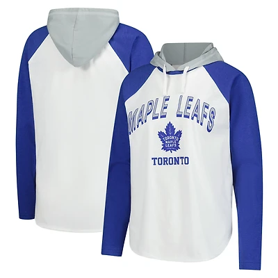 T-shirt à capuche manches longues raglan VIP G-III 4Her par Carl Banks pour femme, blanc, des Maple Leafs de Toronto