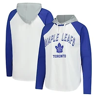 T-shirt à capuche manches longues raglan VIP G-III 4Her par Carl Banks pour femme, blanc, des Maple Leafs de Toronto