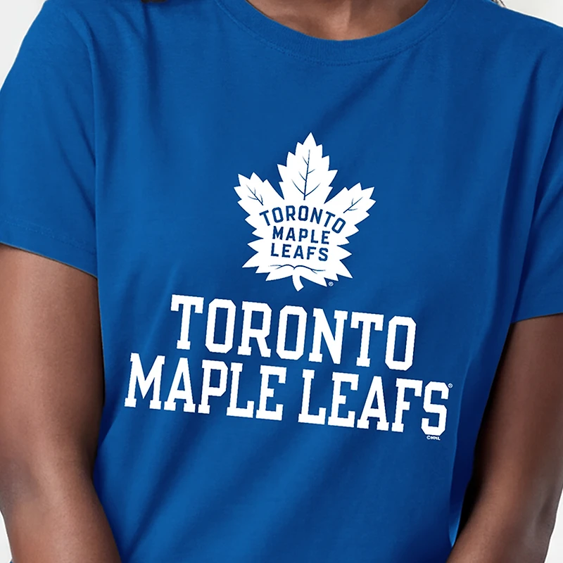 T-shirt Champion Blue Toronto Maple Leafs pour femmes avec logo Lockup