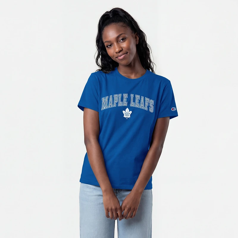 T-shirt féminin Champion Royal Toronto Maple Leafs avec logo de la mascotte Arch