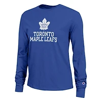 Women's Champion  Royal Toronto Maple Leafs Wordmark Lockup Long Sleeve T-Shirt