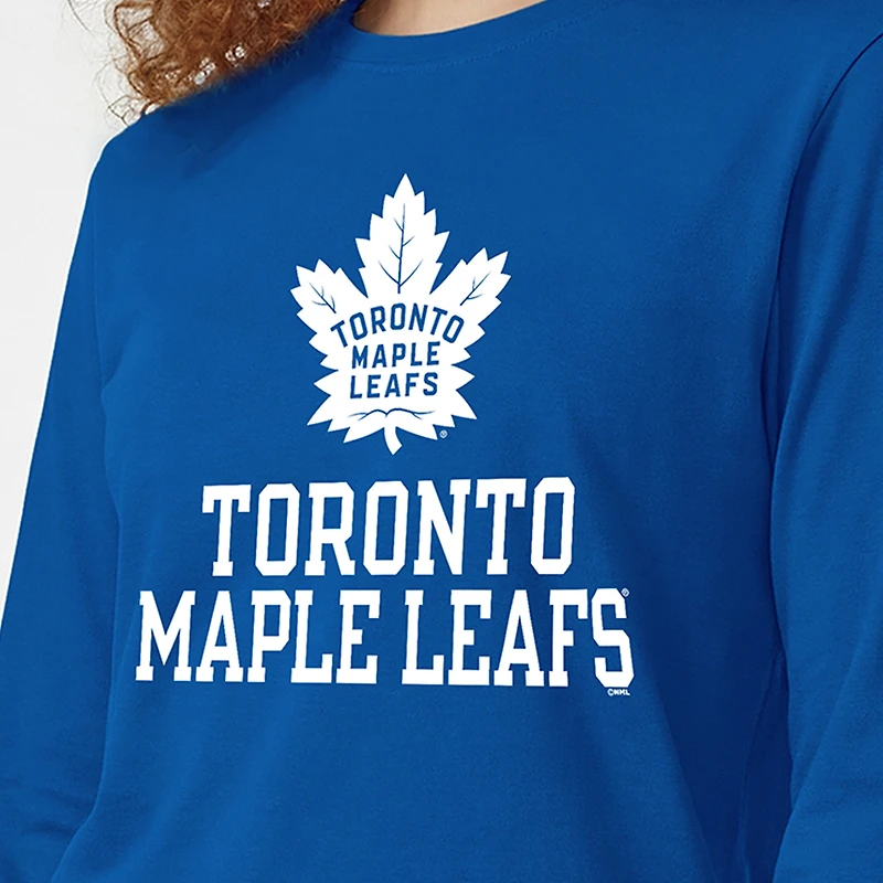 Women's Champion  Royal Toronto Maple Leafs Wordmark Lockup Long Sleeve T-Shirt