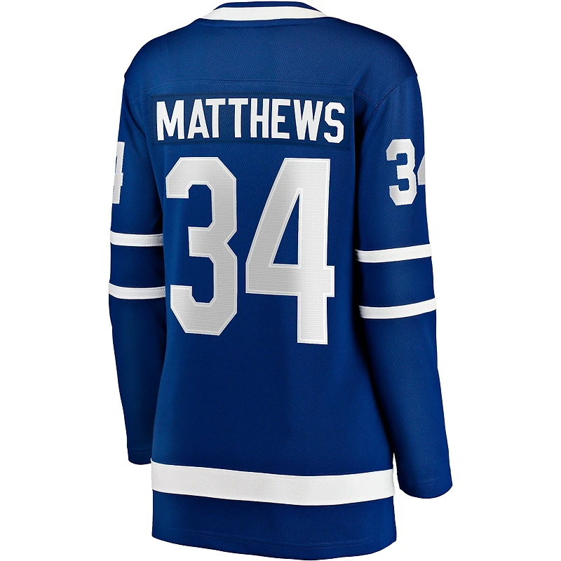 Women's Fanatics Auston Matthews Blue Toronto Maple Leafs Captain Patch Home Breakaway Player Jersey