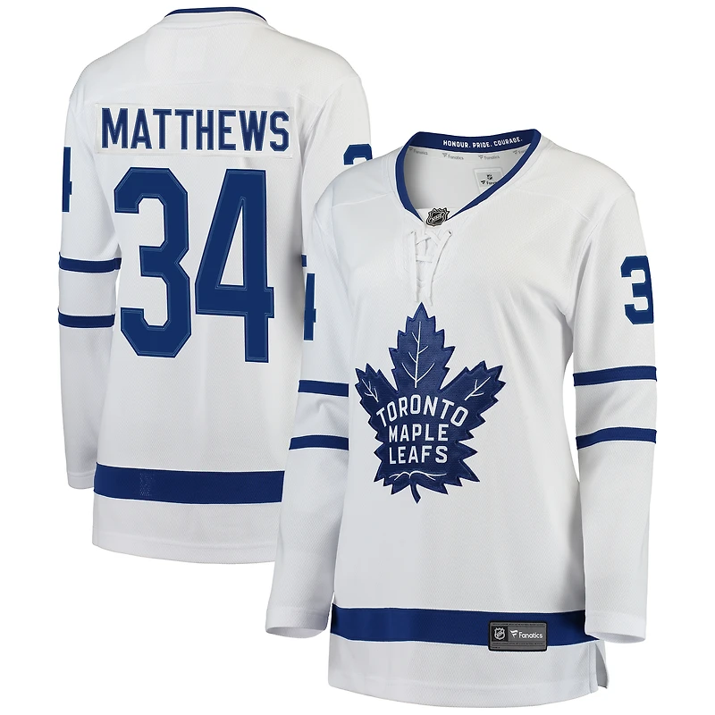 Women's Fanatics Auston Matthews White Toronto Maple Leafs Away Breakaway Jersey