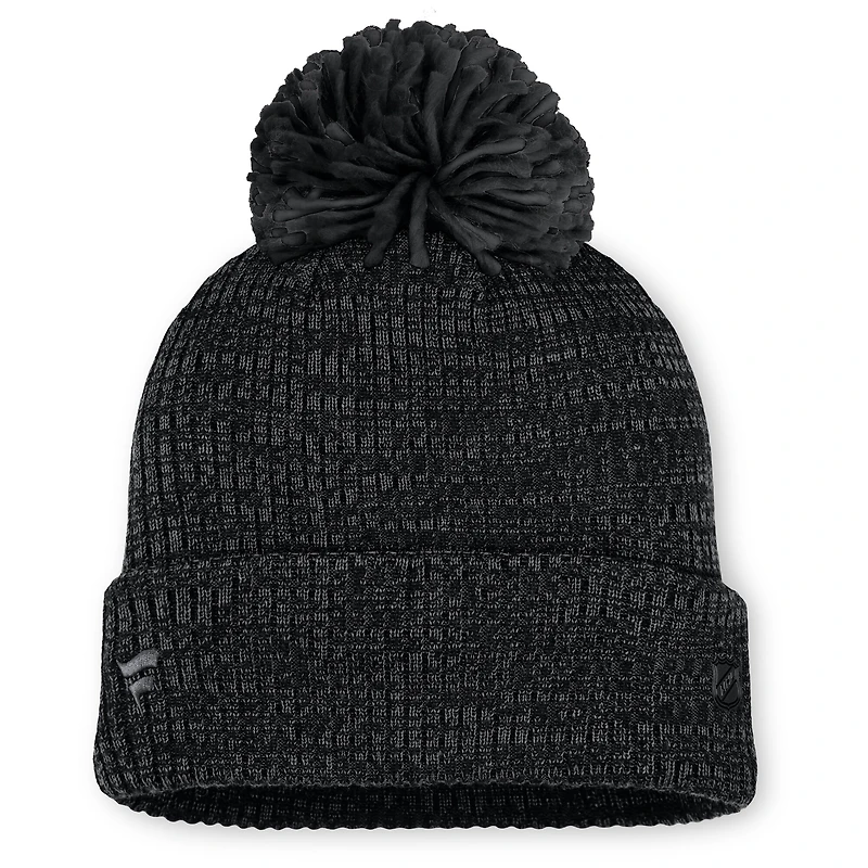 Women's Fanatics Black Toronto Maple Leafs Authentic Pro Road Cuffed Knit Hat with Pom