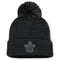 Women's Fanatics Black Toronto Maple Leafs Authentic Pro Road Cuffed Knit Hat with Pom