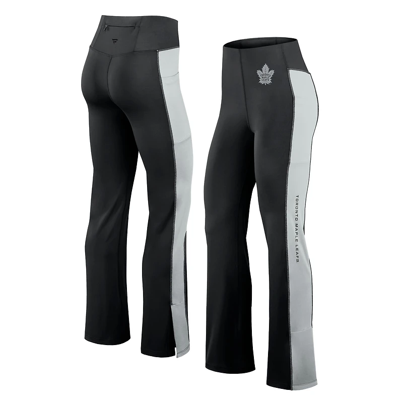 Leggings évasés ajustés Studio Fanatics noirs pour femmes des Maple Leafs de Toronto