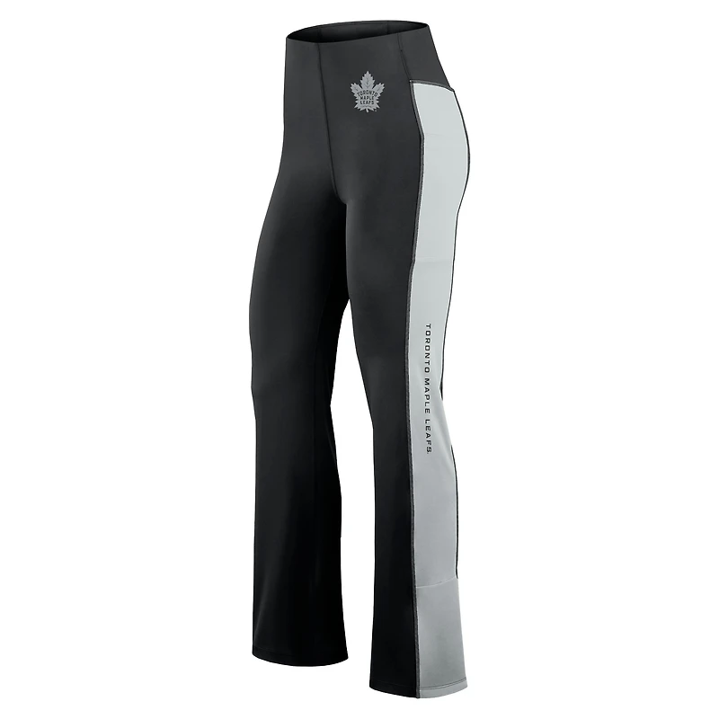 Leggings évasés ajustés Studio Fanatics noirs pour femmes des Maple Leafs de Toronto