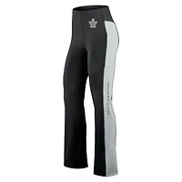 Leggings évasés ajustés Studio Fanatics noirs pour femmes des Maple Leafs de Toronto