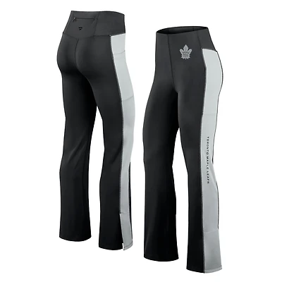 Leggings évasés ajustés Studio Fanatics noirs pour femmes des Maple Leafs de Toronto