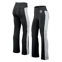 Leggings évasés ajustés Studio Fanatics noirs pour femmes des Maple Leafs de Toronto