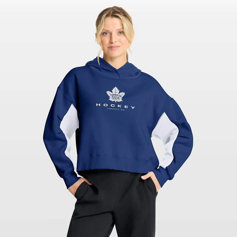 Women's Fanatics Blue Toronto Maple Leafs Back Check Boxy Hoodie