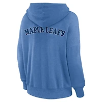 Women's Fanatics  Blue Toronto Maple Leafs Heritage Vintage Lace-Up Pullover Hoodie