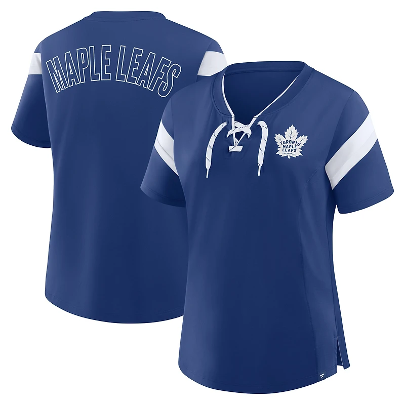 T-shirt Fanatics bleu pour femmes, modèle Offside Athena des Maple Leafs de Toronto
