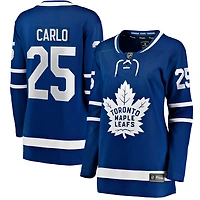 Maillot de joueur échappé à domicile des Maple Leafs Toronto, bleu, Brandon Carlo, fanatiques féminines