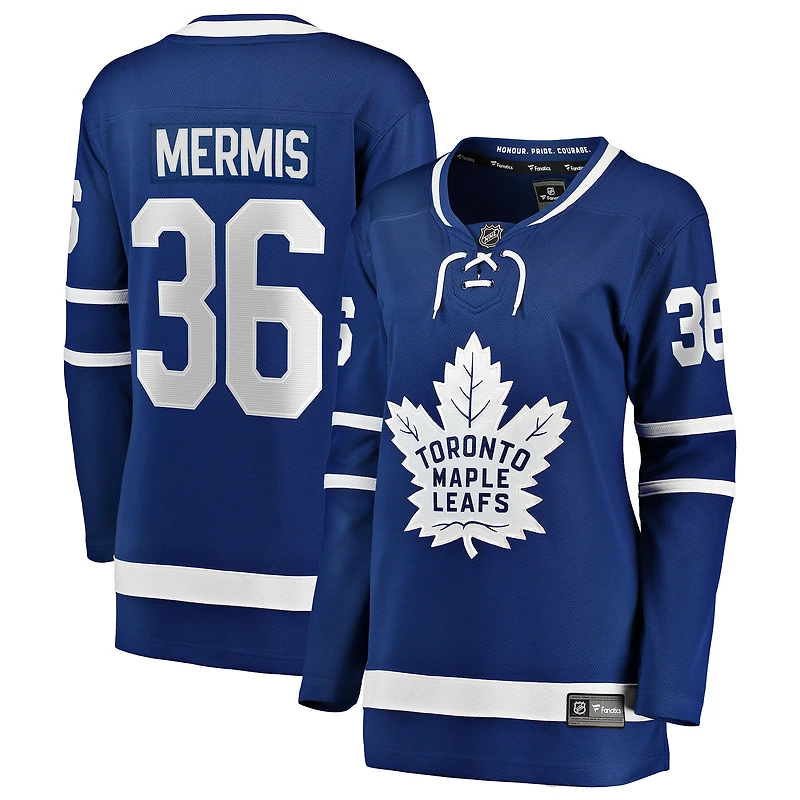Maillot Dakota Mermis bleu pour femmes, équipe nationale des Maple Leafs de Toronto, à domicile