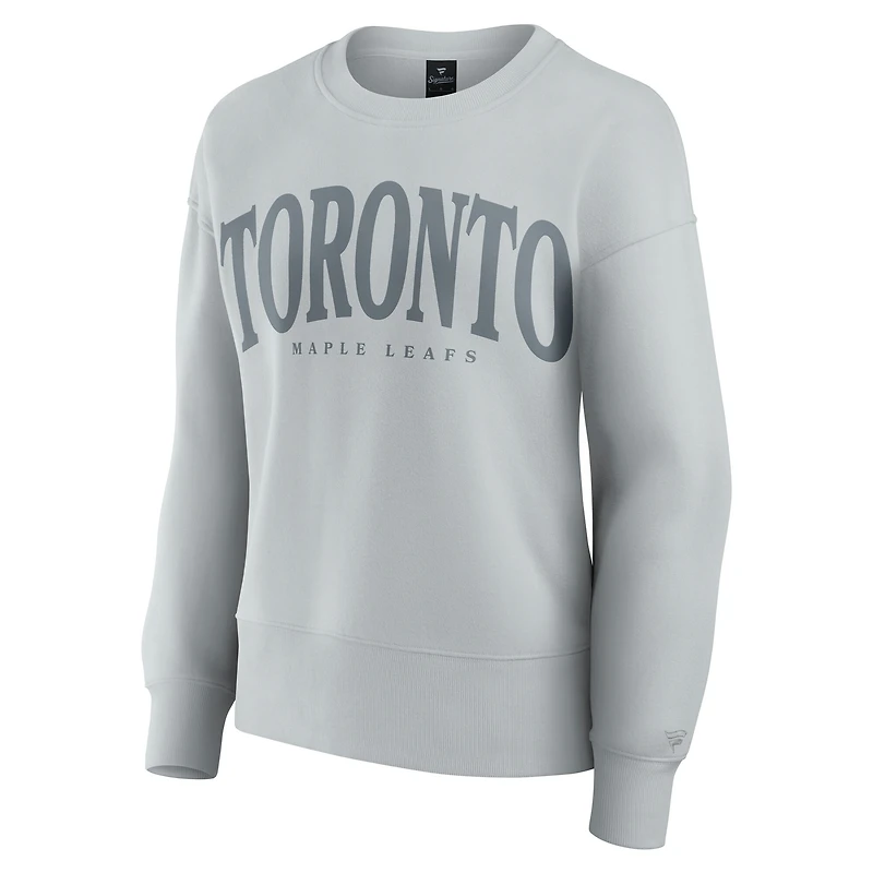 Women's Fanatics  Gray Toronto Maple Leafs Elements Flow Pullover Sweatshirt