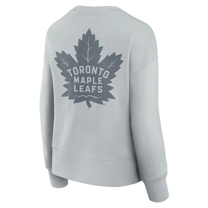Women's Fanatics  Gray Toronto Maple Leafs Elements Flow Pullover Sweatshirt