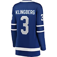 Maillot de joueur échappé à domicile des Maple Leafs Toronto Fanatics John Klingberg bleu pour femmes