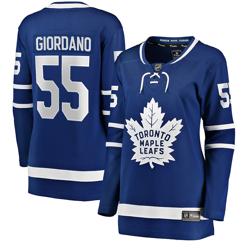 Fanatics pour femmes Mark Giordano bleu Toronto Maple Leafs Home Breakaway - Maillot de joueur