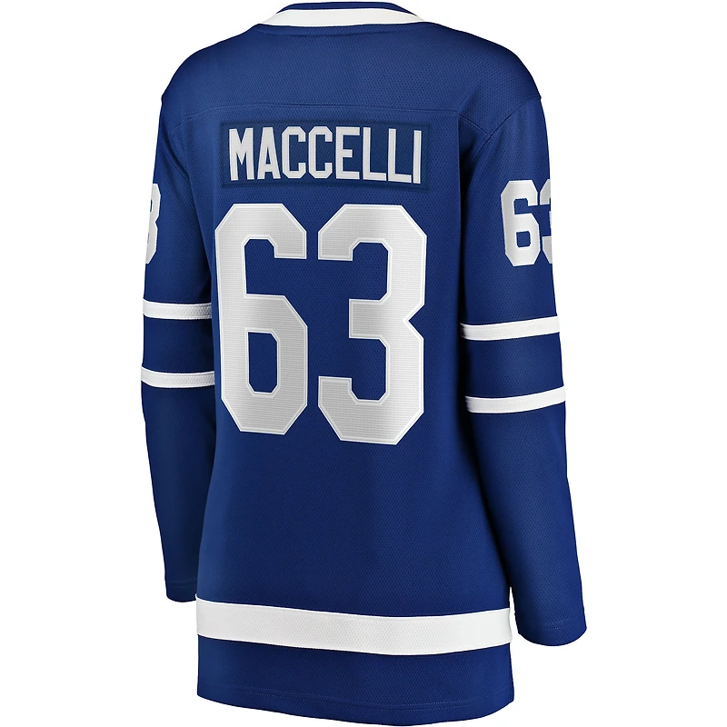 Women's Fanatics Matias Maccelli Blue Toronto Maple Leafs Home Breakaway Jersey