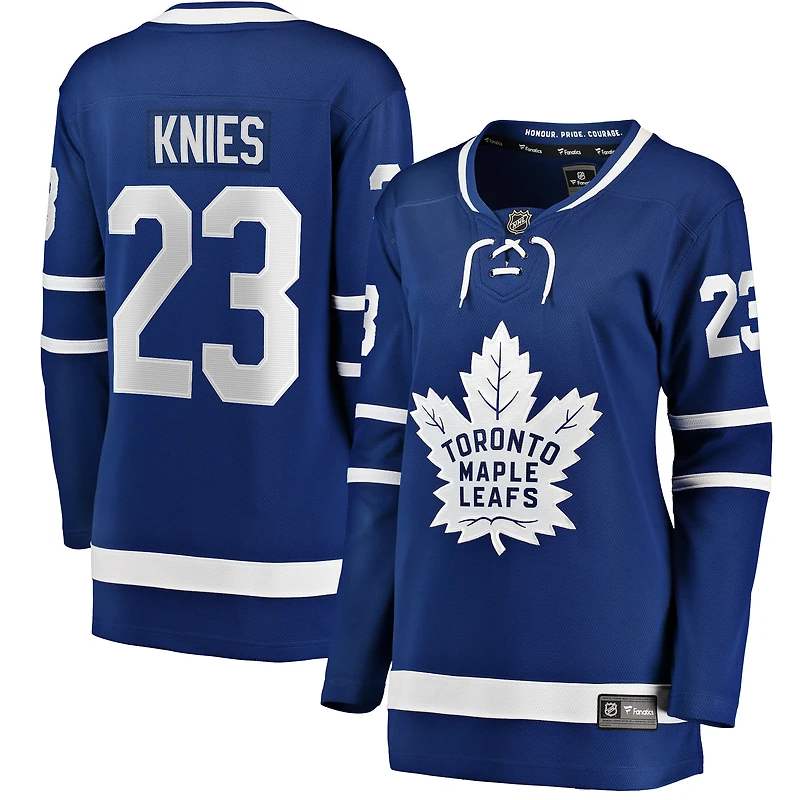 Women's Fanatics Matthew Knies Blue Toronto Maple Leafs Home Breakaway Jersey