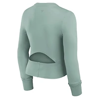 Women's Fanatics Olive Toronto Maple Leafs Studio Fitted Long Sleeve Gym Top