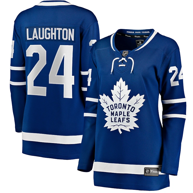 Maillot de joueur échappé à domicile bleu des Maple Leafs Toronto Scott Laughton, fanatiques féminines