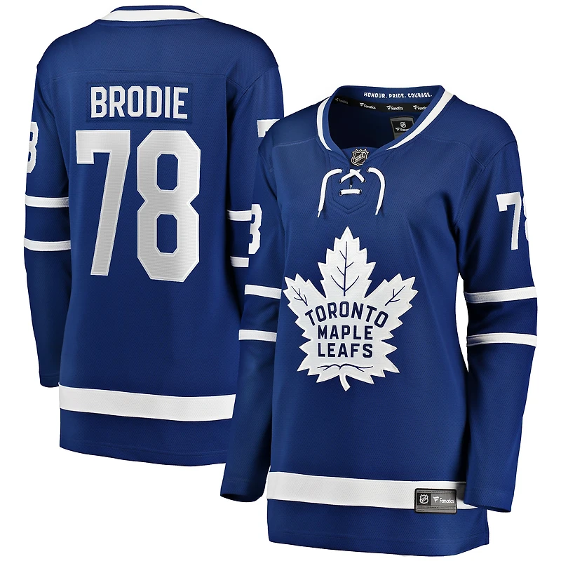 Fanatiques féminines de marque TJ Brodie Blue Toronto Maple Leafs Domicile - Maillot joueur Breakaway