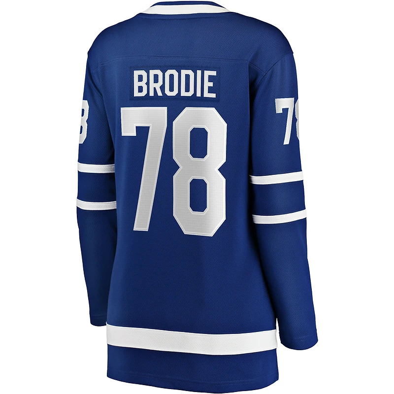 Fanatiques féminines de marque TJ Brodie Blue Toronto Maple Leafs Domicile - Maillot joueur Breakaway