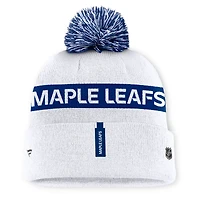 Bonnet en tricot à revers avec pompon authentique Pro Rink des Maple Leafs de Toronto Fanatics pour femme