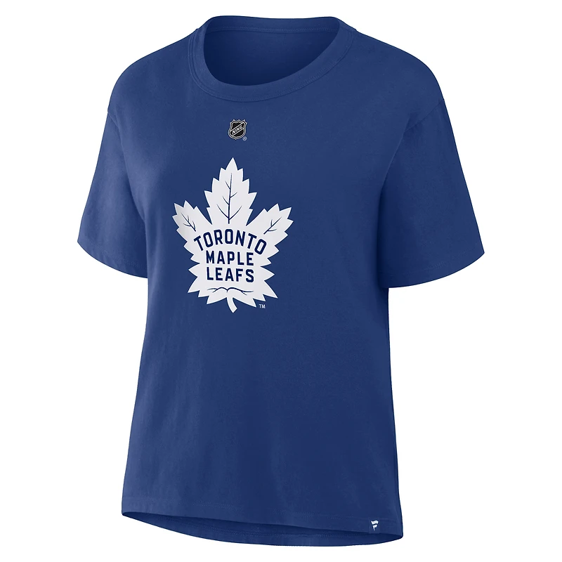 T-shirt bleu authentique avec nom et numéro Stack des Maple Leafs de Toronto pour femme Fanatics William Nylander
