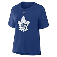 T-shirt bleu authentique avec nom et numéro Stack des Maple Leafs de Toronto pour femme Fanatics William Nylander